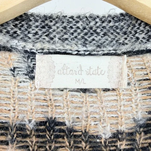 Altar'd State Leopard Print Longline Cardigan Sweater Tan Black M/L C10183 - Picture 4 of 5